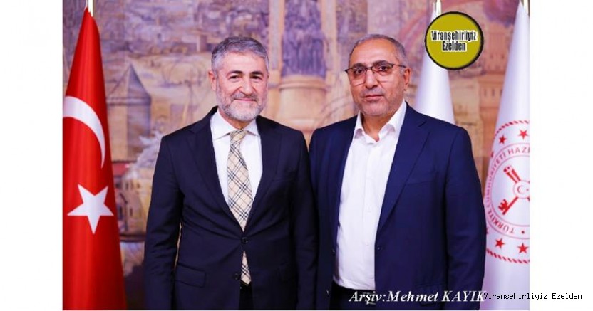 Hazine ve Maliye Bakanımız Nureddin Nebati ve İstanbul Viranşehirliler Derneği Yönetim Kurulu Üyesi İş İnsanı Ömer Kaya
