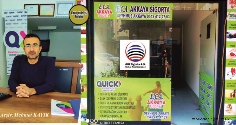 Mersin Akdeniz İstiklal Caddesi İstasyon Cıvarında Quick Sigorta ve Gri Sigorta Acenteleri Yetkilisi olarak Hizmet veren, Şeyhmus Akkaya