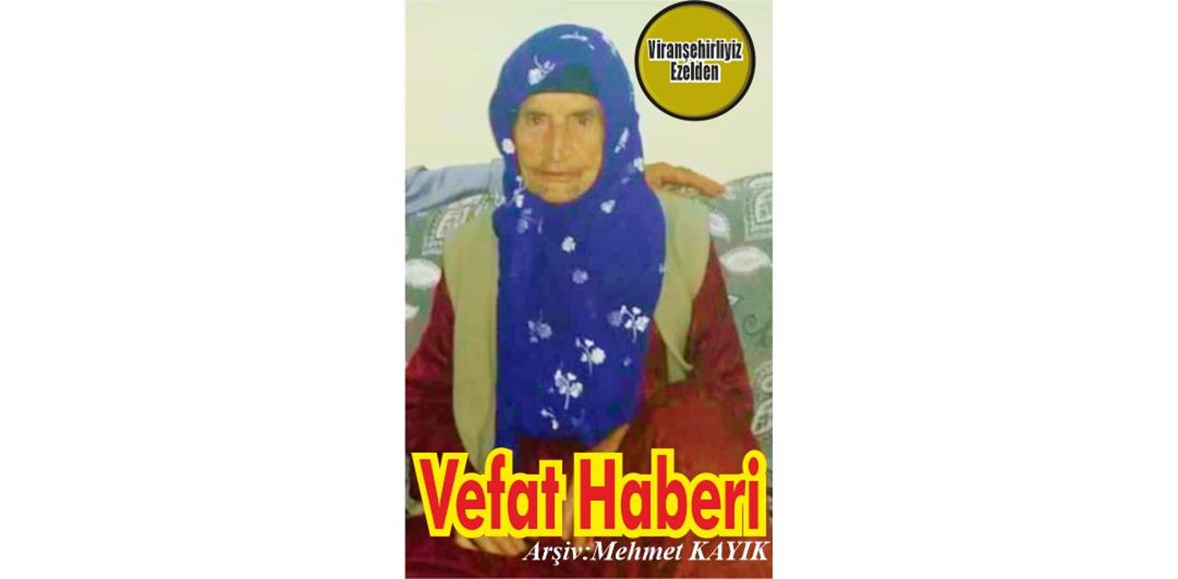 İde Özkan Viranşehir’de Vefat etmiştir.