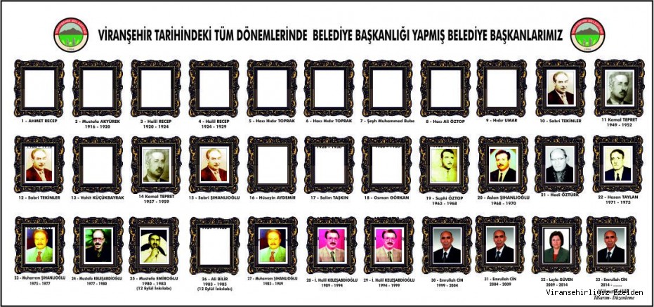 VİRANŞEHİR TARİHİNDEKİ TÜM BELEDİYE BAŞKANLARI