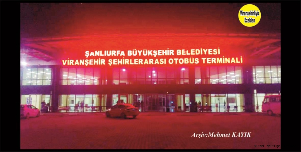 Viranşehir Yeni Otogarına Ait Gece Çekilmiş Bir Fotoğraf  